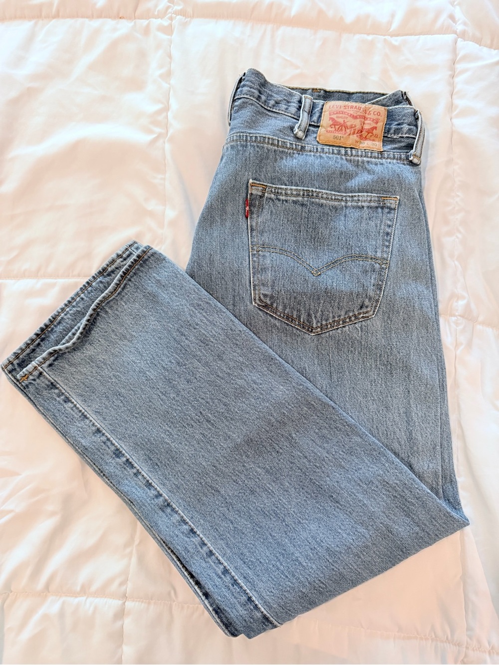 Levi's 501 Light Wash Straight Leg Jeans - Button Fly